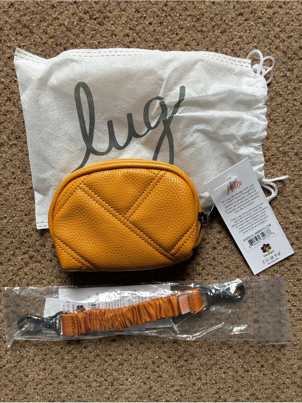 NWT Lug bundle Stash VL and Bungee in Amber Yellow